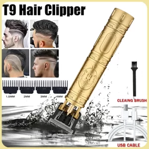 Men's Professional Vintage T9 Carving Hair Clipper Portable USB Rechargeable Shaver Barber Charging Hair Clipper For Hairdresse
