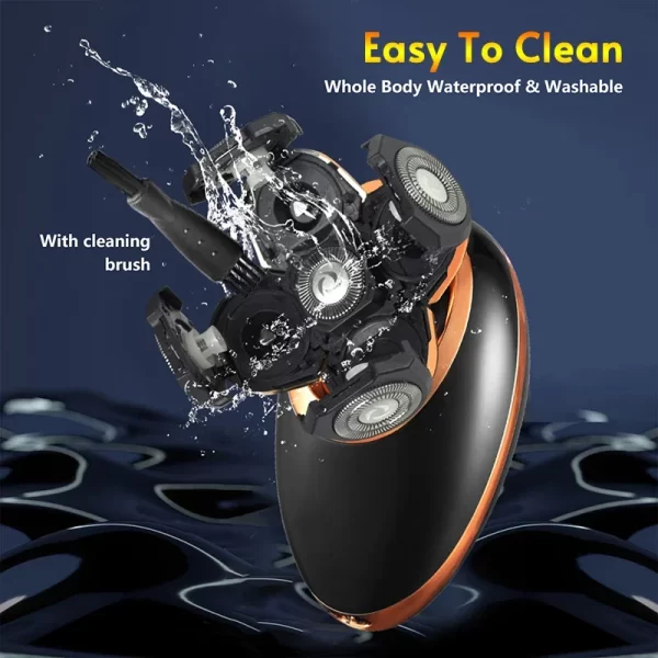 5 In 1 Electric Shaver For Men Bald Head Hair Clipper Nose Trimmer Floating 5 Blade Heads Shaving Beard Knife Rechargeable Razor - Image 6
